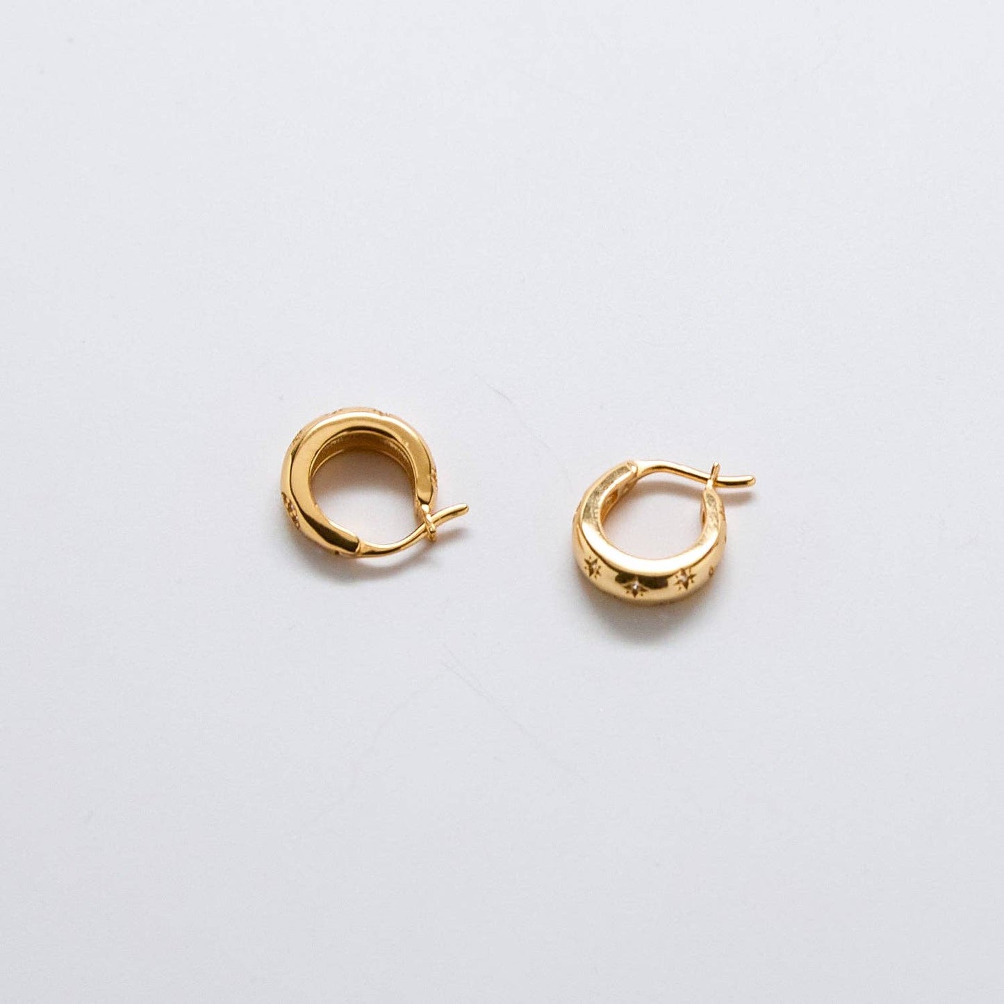 Moon & Star Gold Vermeil Hoop Earrings