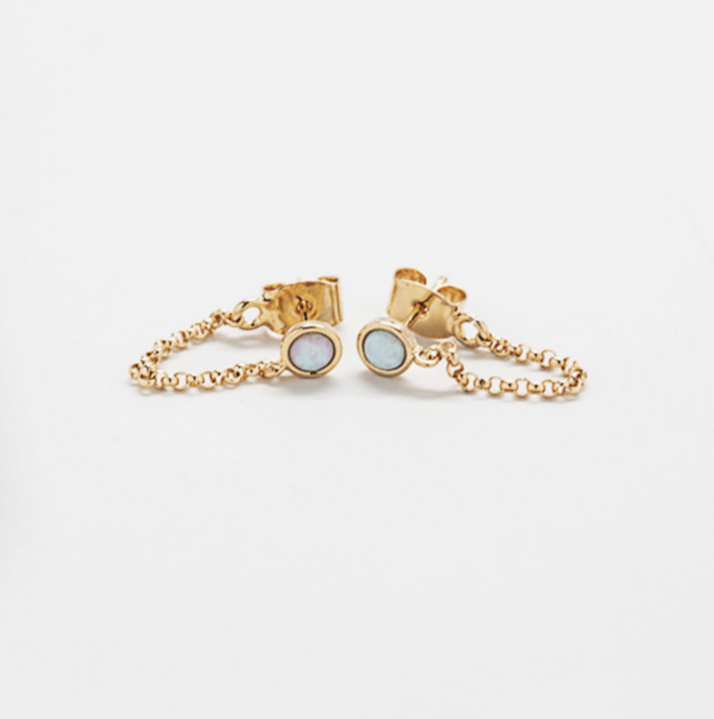 Admiral Row Gold Opal Chain Huggies