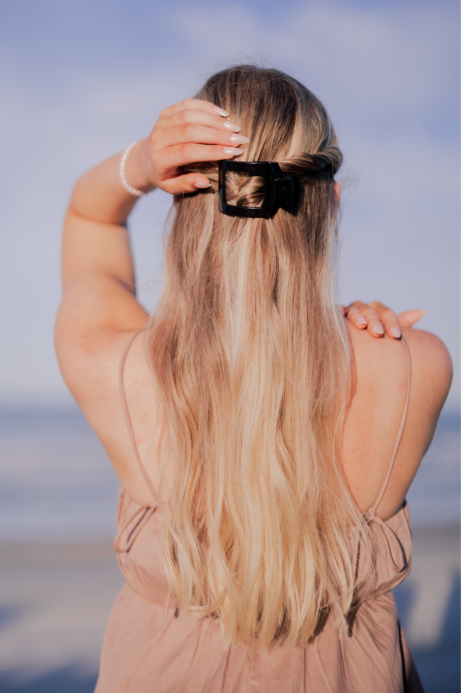 Square Flat Hair Clip | Small | Jet Black