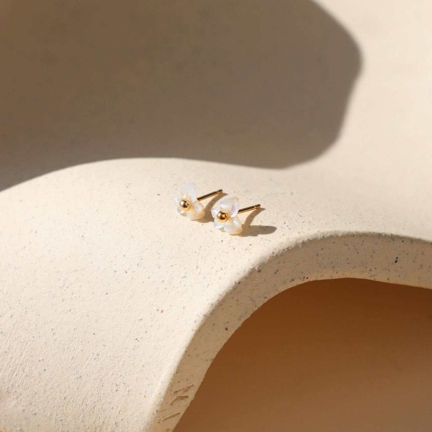 Mother of Pearl Flower Studs