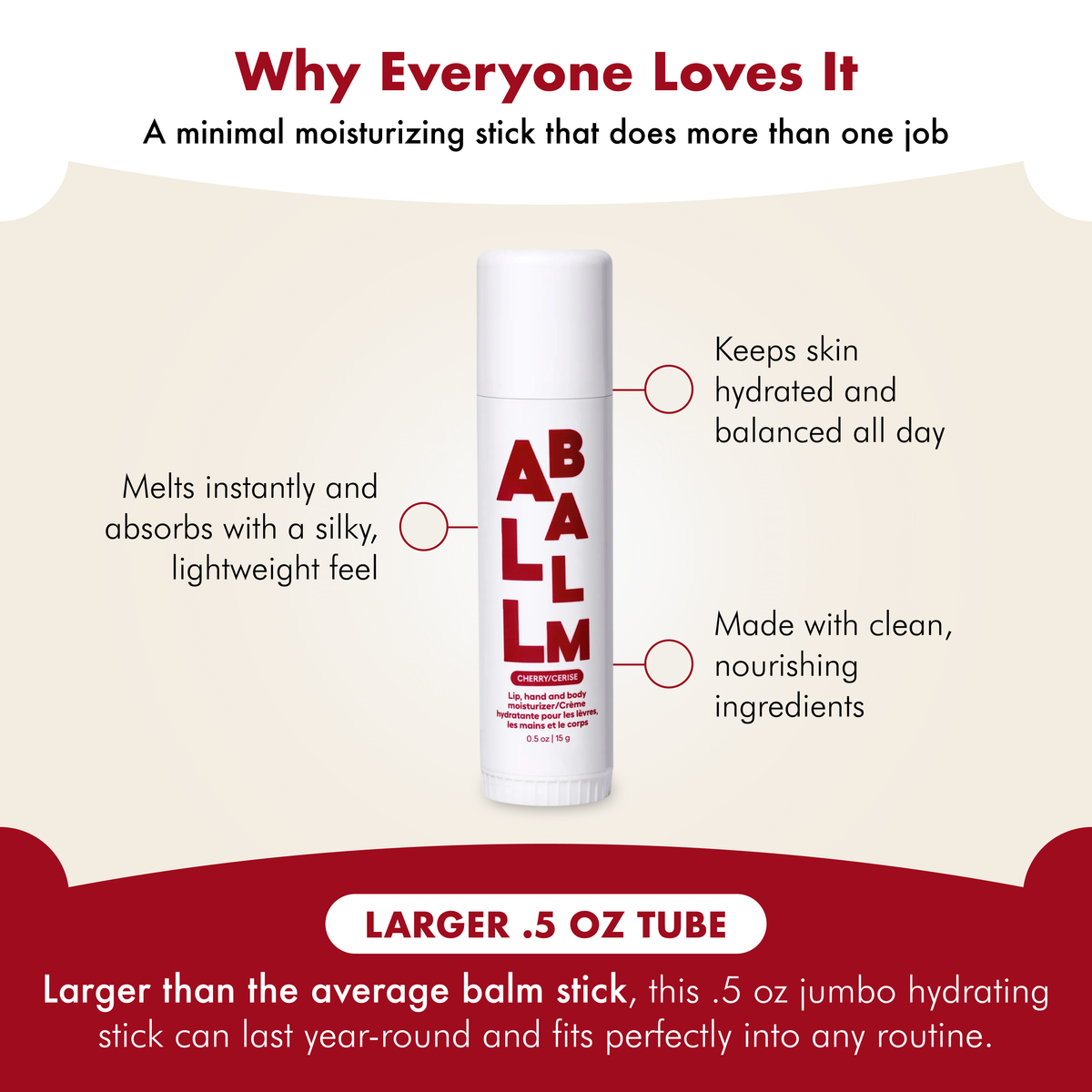Zizia Giant Multi All Balm Stick - Cherry