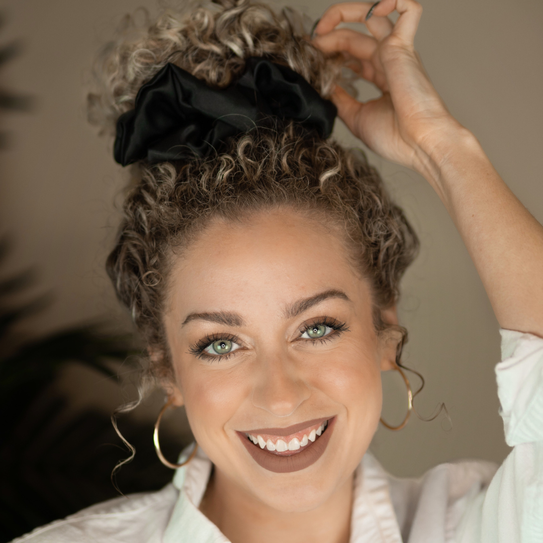 Onyx Black Silk Scrunchie