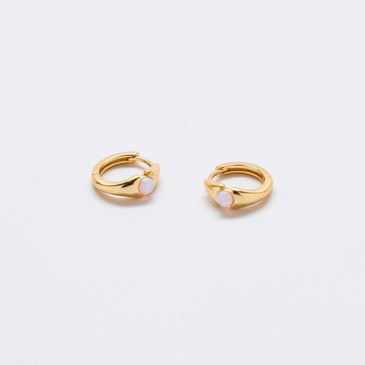 Opal Mini Huggie Hoop Earrings
