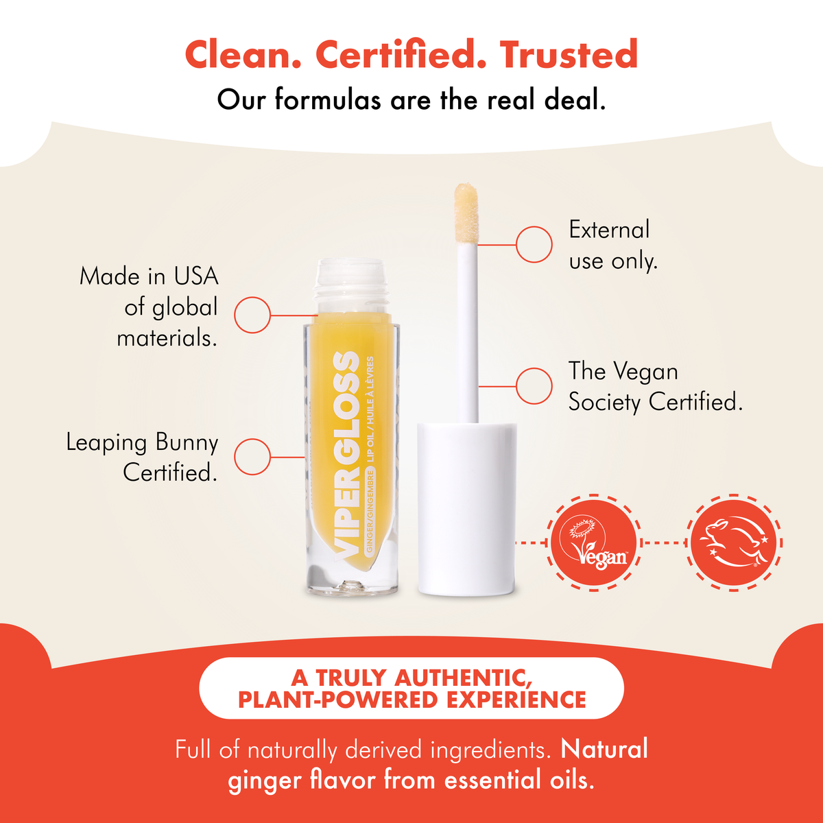 Zizia Viper Lip Gloss - Ginger Lip Plumper Oil