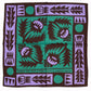 Wild Thistle Purple & Green Silk Scarf