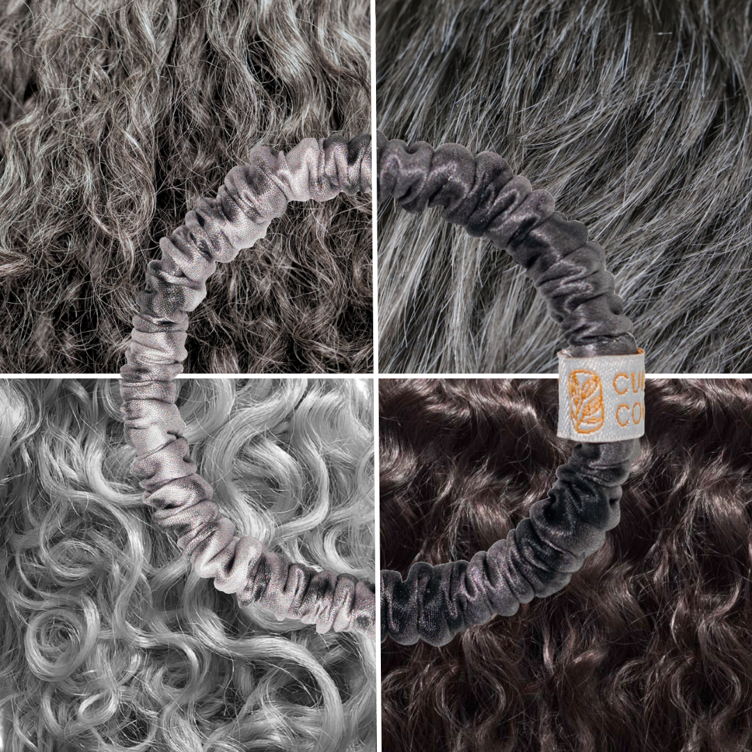 Silver/Gray - Hair Match Silk Scrunchies