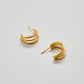 Triple Arc Gold Hoop Earrings