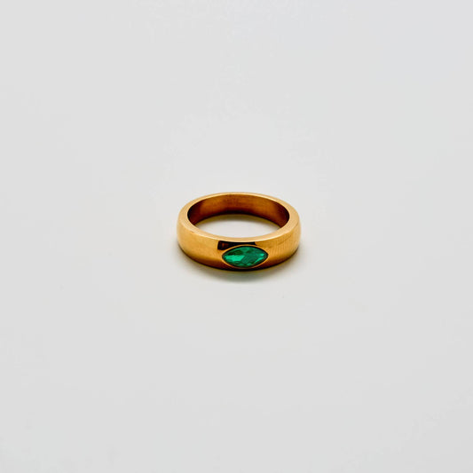 Green Marquise Stacking Ring