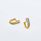 Gold Vermeil White Cubic Zirconia Huggie Hoop Earrings