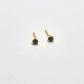Gold Vermeil Black Cubic Zirconia Round Stud Earrings