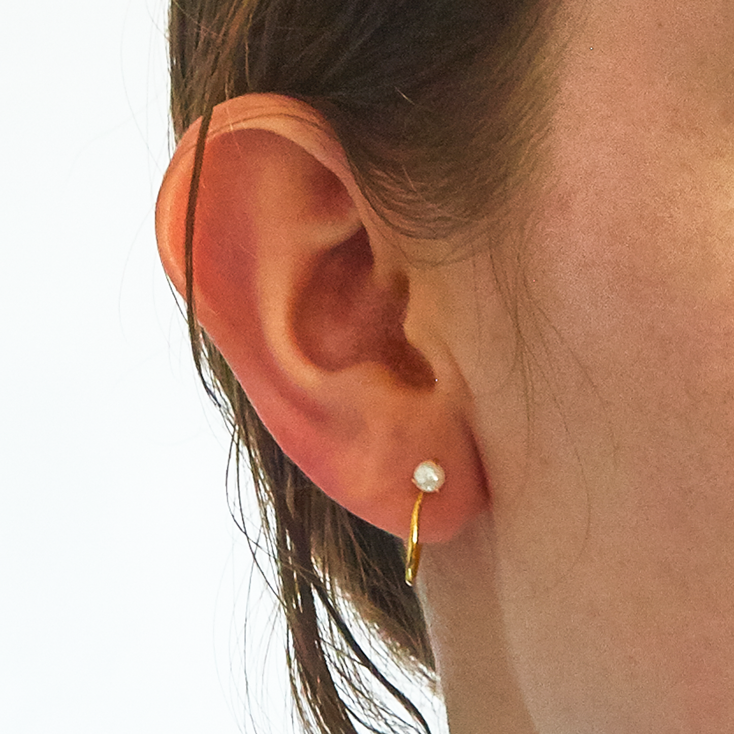 Gold Pearl Mini Hoop Earrings