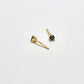Gold Vermeil Black Cubic Zirconia Round Stud Earrings