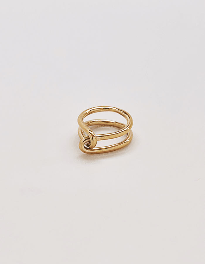 Gold Double Knot Statement Ring