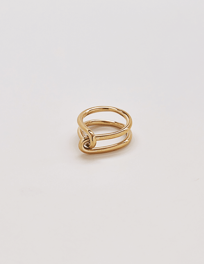 Gold Double Knot Statement Ring