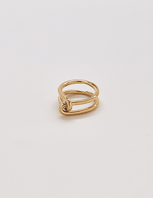 Gold Double Knot Statement Ring