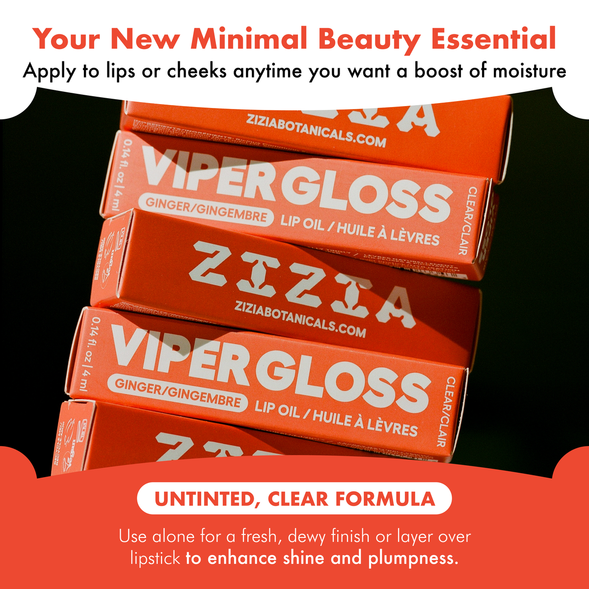Zizia Viper Lip Gloss - Ginger Lip Plumper Oil
