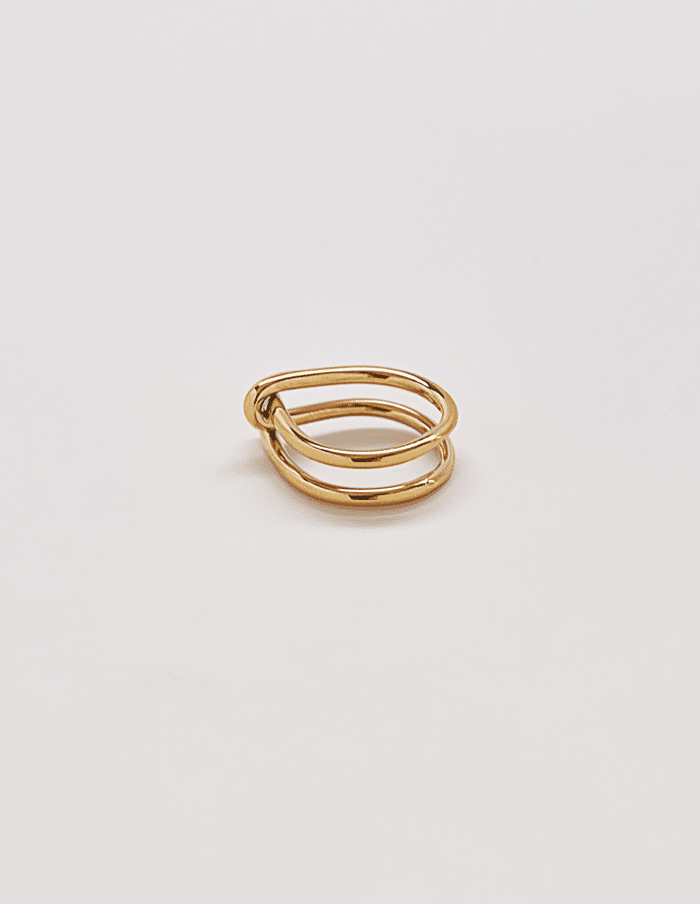 Gold Double Knot Statement Ring