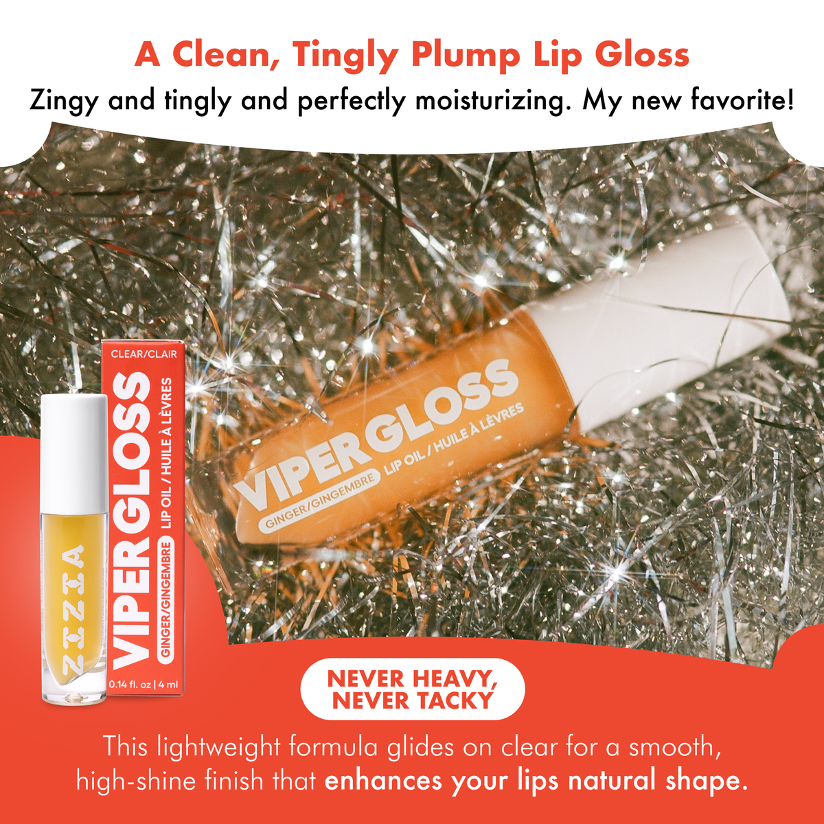 Zizia Viper Lip Gloss - Ginger Lip Plumper Oil