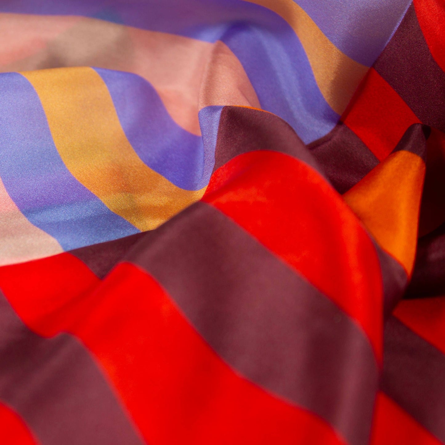 Red Colorblock Silk Scarf