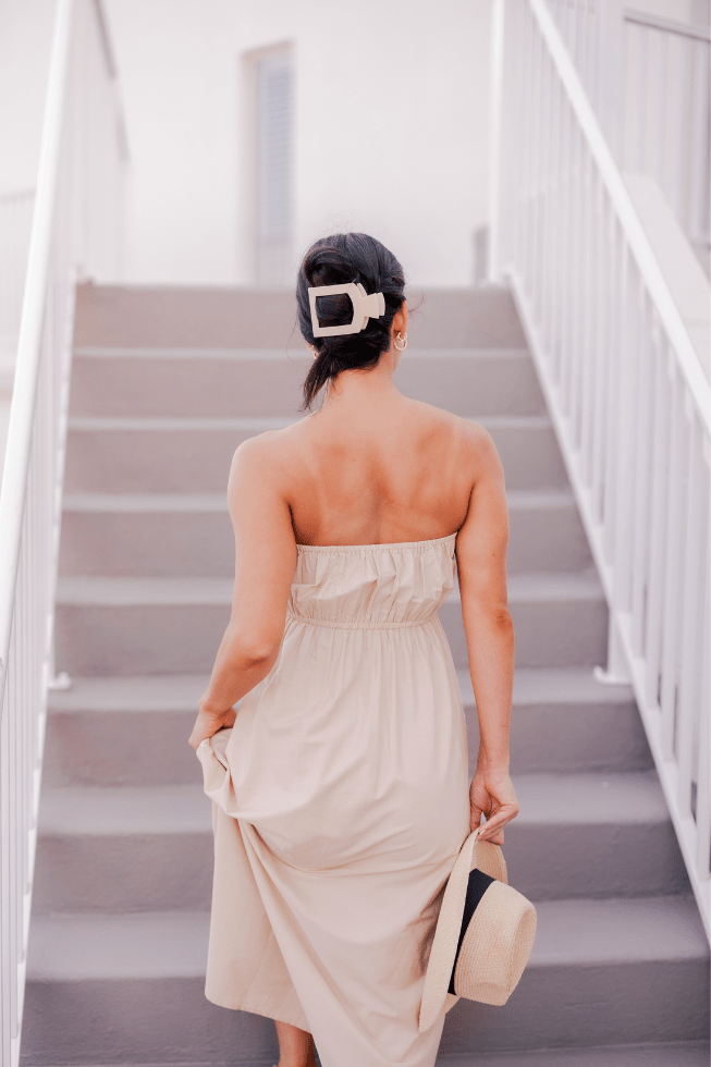 Square Flat Hair Clip | Large | Almond Beige