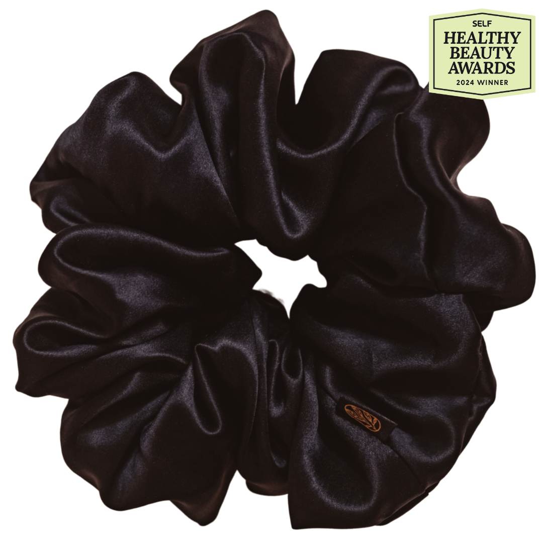 Onyx Black Silk Scrunchie