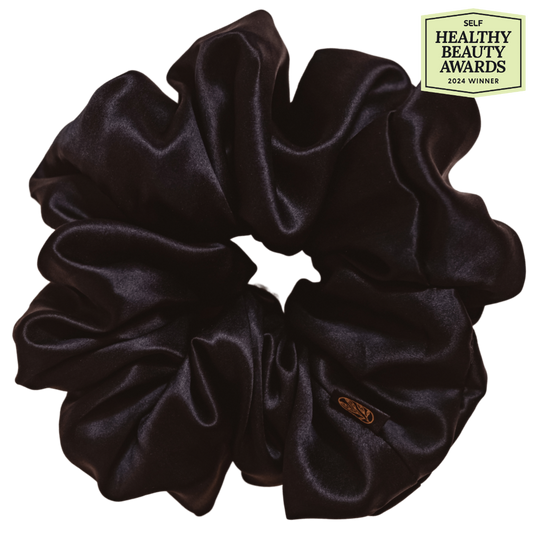 Onyx Black Silk Scrunchie