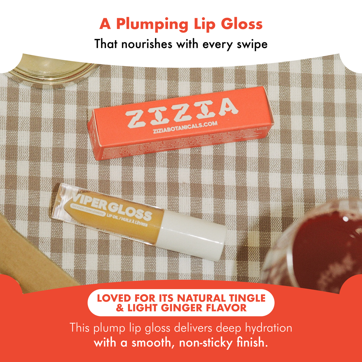 Zizia Viper Lip Gloss - Ginger Lip Plumper Oil