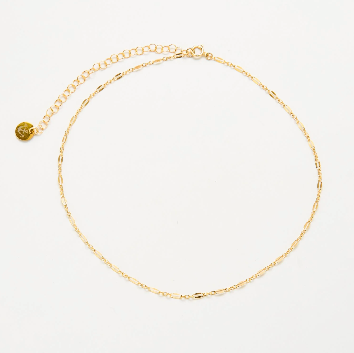 Gold Chain Double Link Choker Necklace