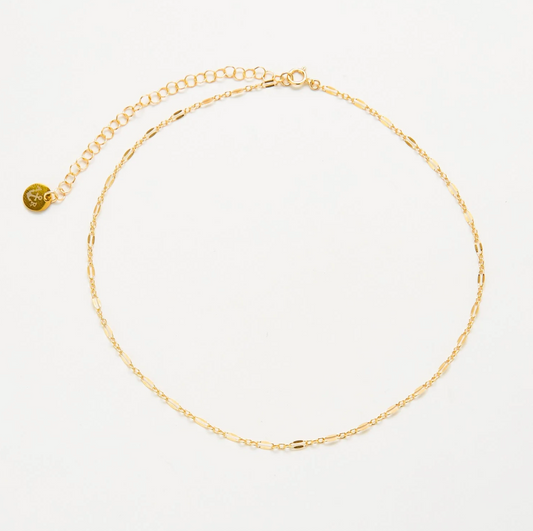 Gold Chain Double Link Choker Necklace