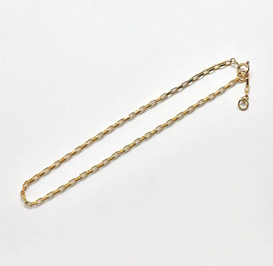 Gold Rectangle Chain Anklet