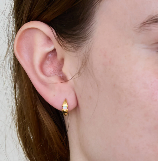 Opal Mini Huggie Hoop Earrings
