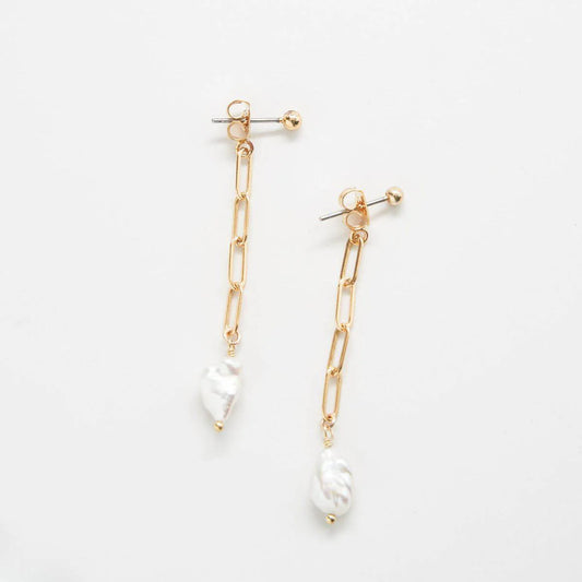 Pearl Chain Jacket Earring