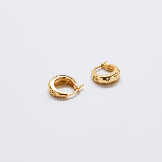 Moon & Star Gold Vermeil Hoop Earrings