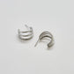 Triple Arc Silver Hoop Earrings