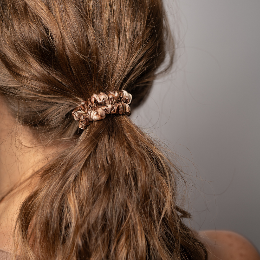 Honey Bronde / Deep Bronde - Hair Match Silk Scrunchies