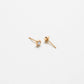 Gold Vermeil Round Opal Semiprecious Gemstone Stud Earrings