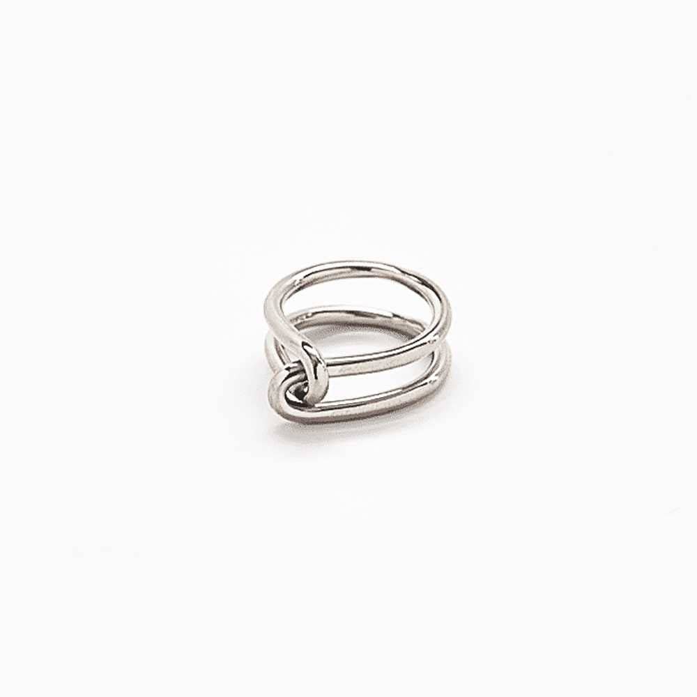 Silver Double Knot Statement Ring