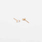 Mini White Baguette Gold Studs