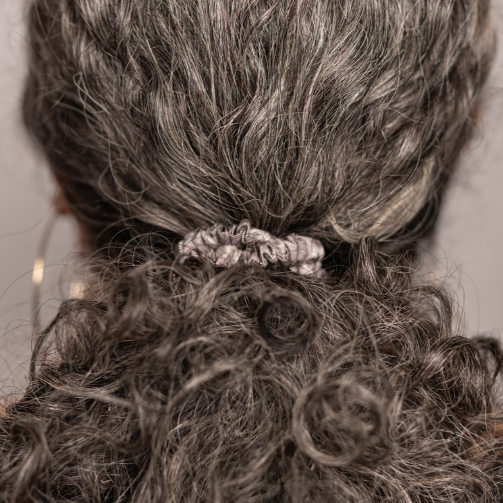 Silver/Gray - Hair Match Silk Scrunchies