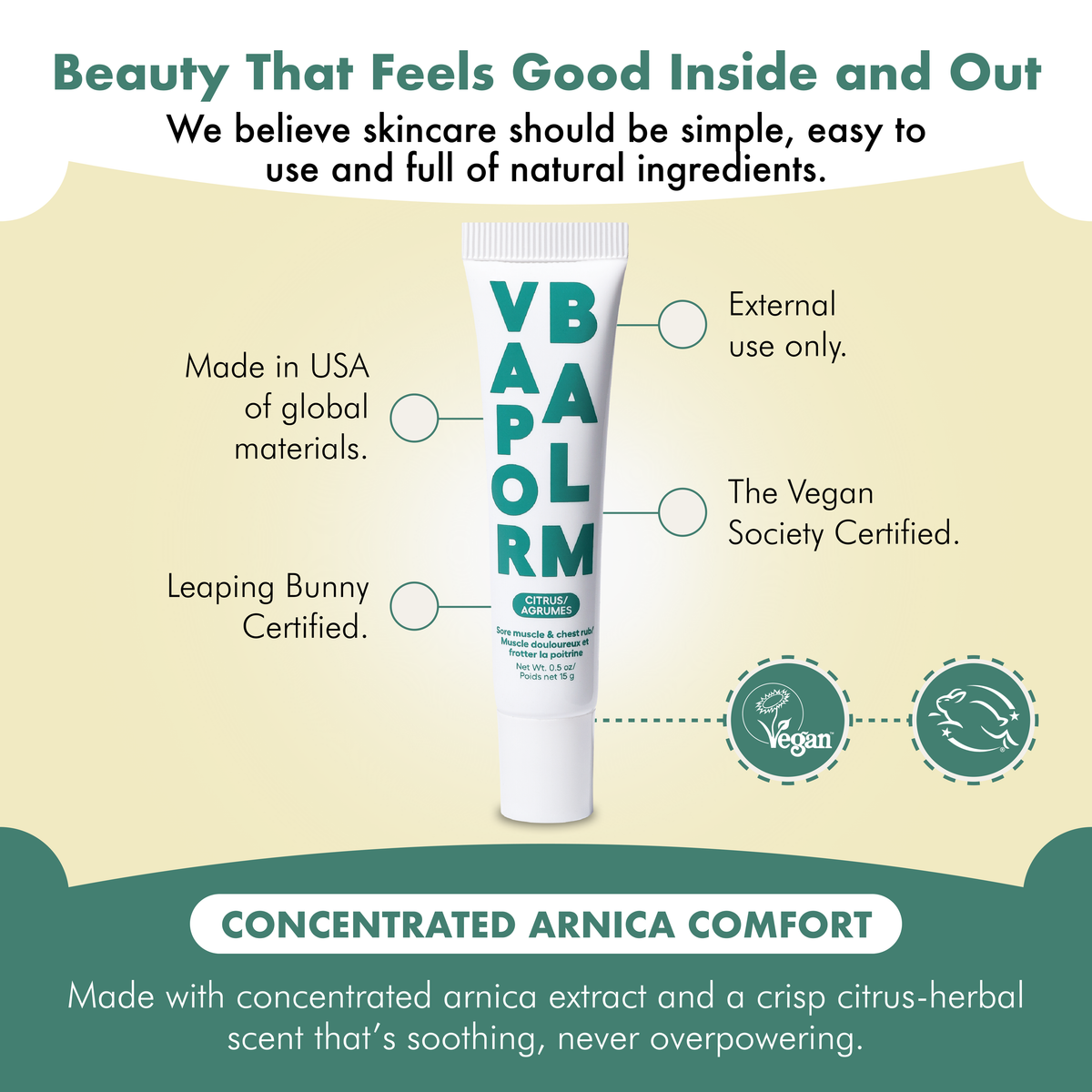 Zizia Vapor Balm Tube - Arnica Sore Muscle and Chest Rub