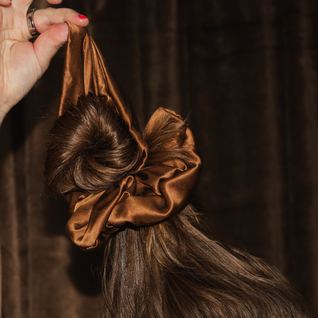 Hazelnut Silk Scrunchie