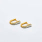 Gold Vermeil White Cubic Zirconia Huggie Hoop Earrings