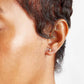 Mini White Baguette Gold Studs