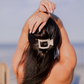 Square Flat Hair Clip | Medium | Almond Beige
