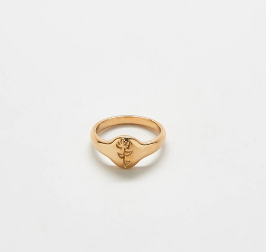 Admiral Row Gold Rose Signet Ring