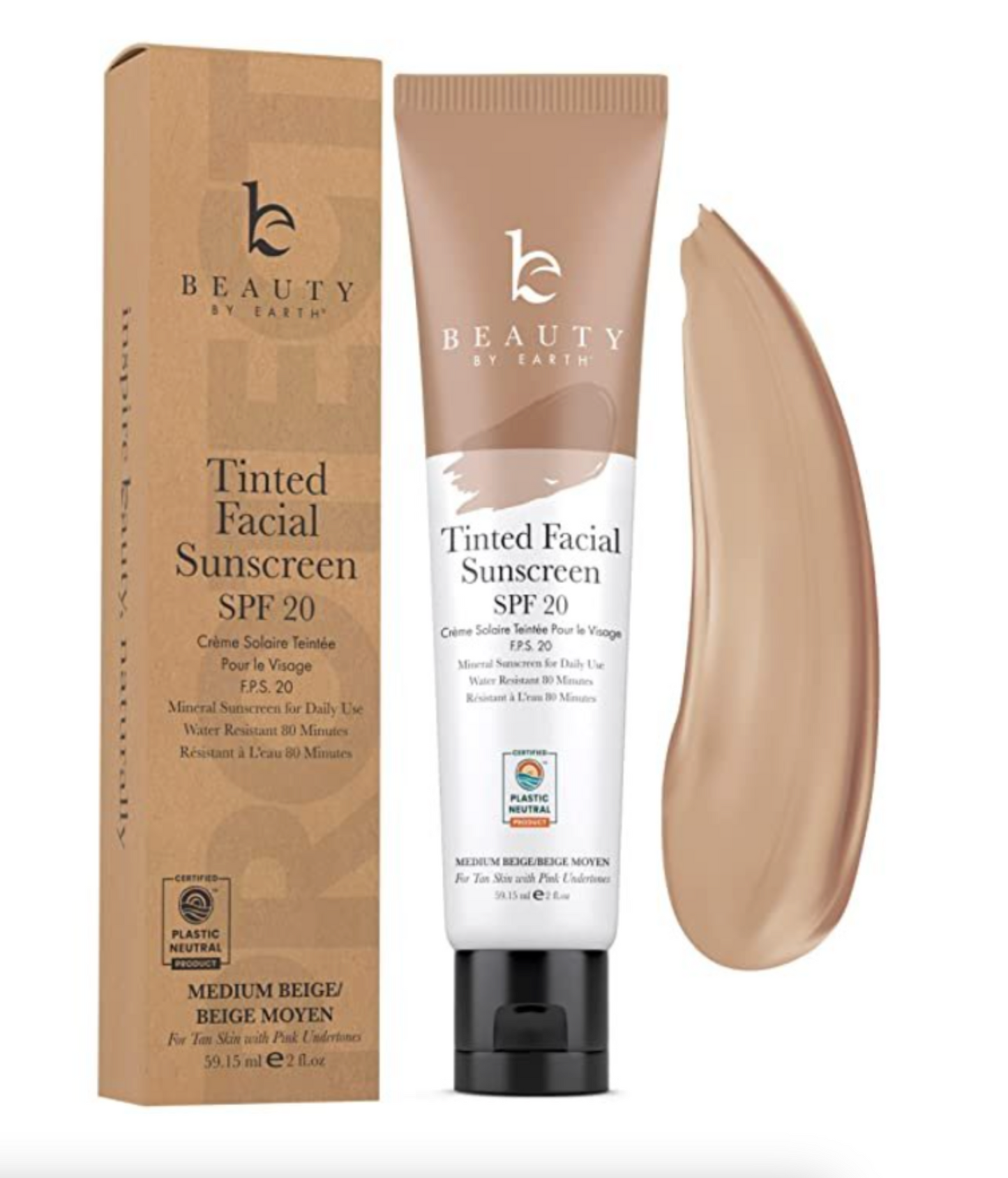 Beauty By Earth Tinted Facial Sunscreen-SPF 20